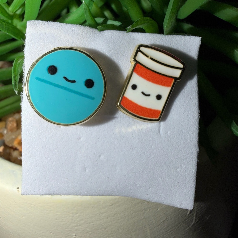 Cute Blue and Orange Earrings